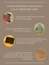 Tibetan Treasure Vase - Auspicious Gold Symbol Prosperity Vase included materials