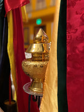 Tibetan Treasure Vase - Auspicious Gold Symbol Prosperity Vase on Shrine