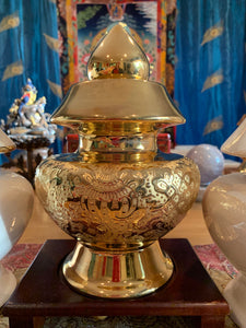 24k Gold Eight Auspicious Symbol Treasure Vase
